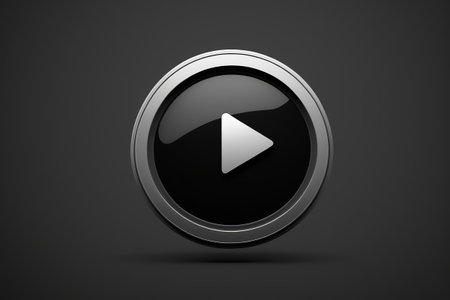 Black round play button iconの素材