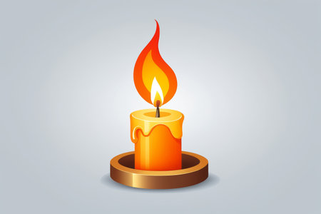 Burning Candle Illustration Materialの素材
