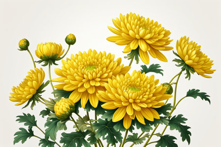 Yellow chrysanthemum flower materialの素材