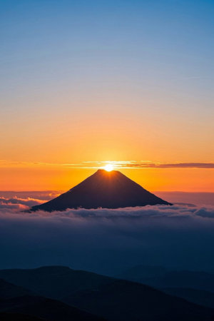Mount Fuji sunrise sea of cloudsの素材