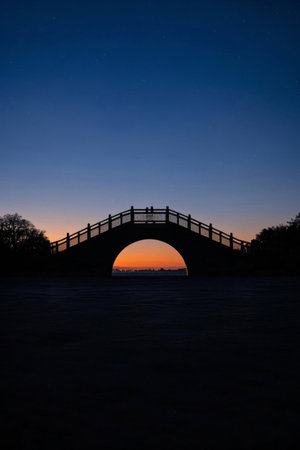 Arch Bridge at duskの素材