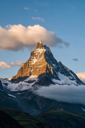 Snowy peaks in the Swiss Alpsの素材