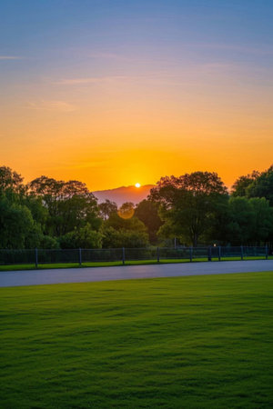 Park Grassland Sunset Natureの素材