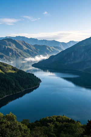 Natural scenery with mountains and riversの素材