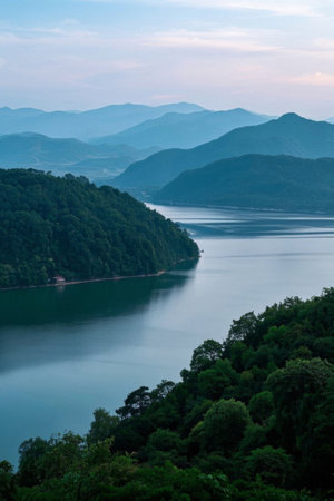 Natural scenery with mountains and riversの素材