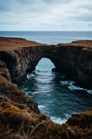 Natural arch view of the seaside cliffsの素材