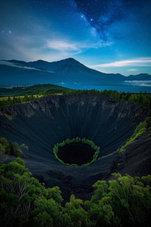 Crater nature under the starsの素材