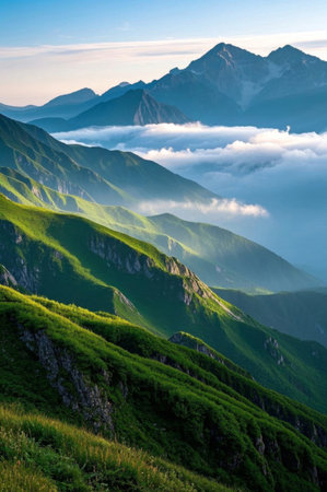 Mountain Sea of Clouds Natural Sceneryの素材