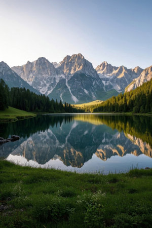 Mountain Lake Forest Natural Sceneryの素材