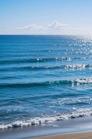 Blue ocean and beach sceneryの素材