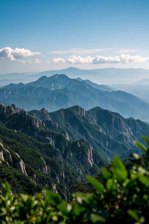Natural scenery of the continuous mountainsの素材