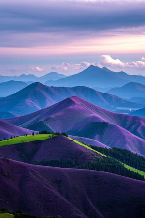 Natural scenery of the continuous mountainsの素材