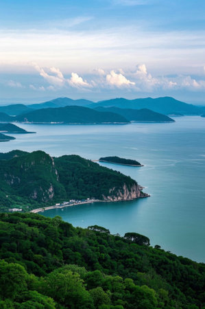 Natural scenery with mountains and riversの素材