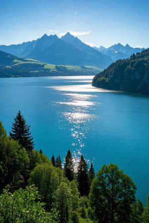 Alpine Lake natural sceneryの素材