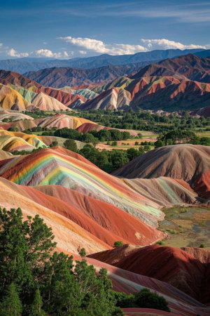 Zhangye's colorful mountain sceneryの素材
