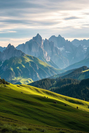Panoramic view of the Alpsの素材