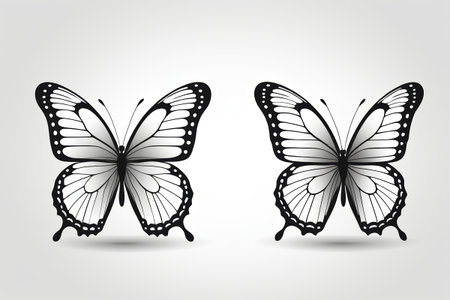 Black and white butterfly pattern design materialの素材