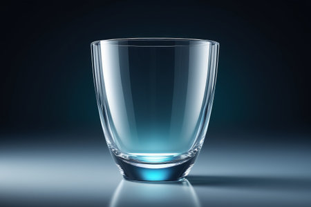 Close up of clear glass water glassの素材
