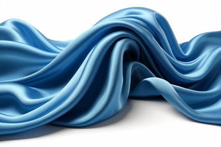 Close up of blue silk fabric pleatsの素材