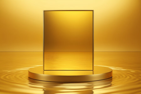 Gold display stand with rectangular displayの素材