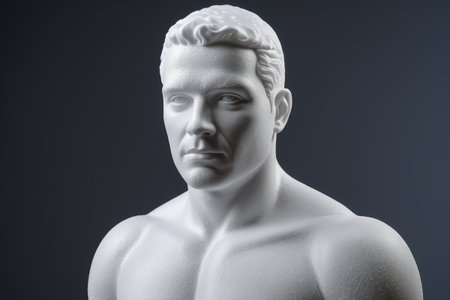 Close up of a male bust sculptureの素材