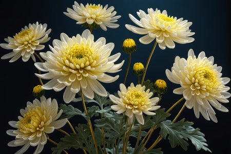 Yellow chrysanthemum close up flower materialの素材