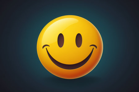 Yellow smiley face emoji iconの素材