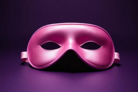 Close up of pink leather eye maskの素材