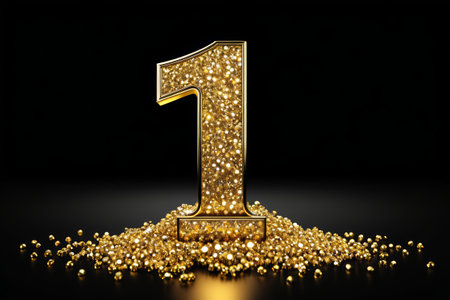 Golden Sparkle Number 1 Decoration Materialの素材