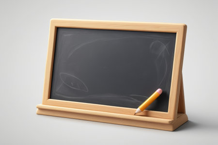 Small wooden blackboard with colored chalkの素材