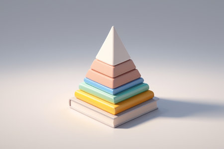 Colorful three dimensional pyramid shaped objectsの素材