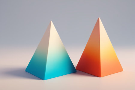 Two color gradient triangular geometry objectの素材