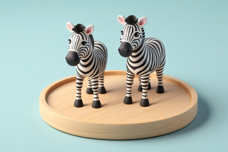 Zebra ornament on wooden discの素材