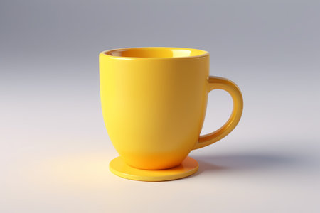 Close up of a still life in a yellow mugの素材