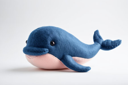Close up of blue whale plush toyの素材