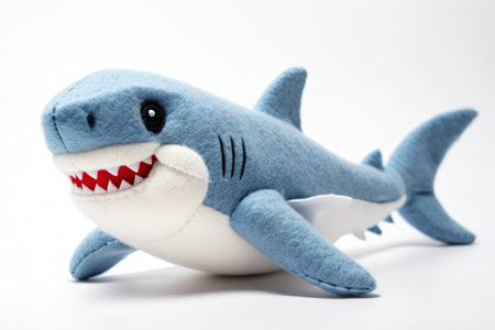 Close up of blue shark plush toyの素材