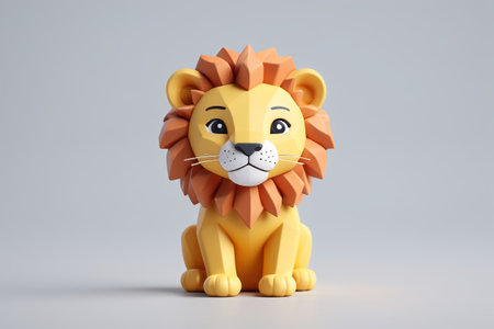 Cartoon style lion cub 3D modelの素材