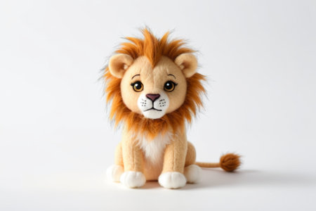 Cute Lion Plush Toy Close upの素材