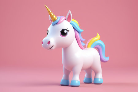 Cute cartoon unicorn imageの素材