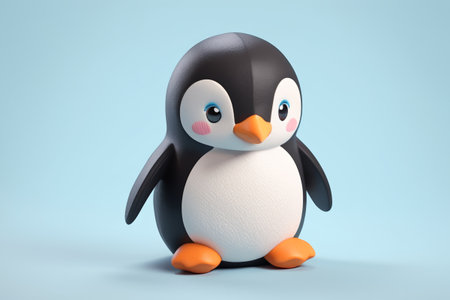 Cute cartoon penguin 3D modelの素材