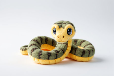 Close up of cute snake plush toyの素材