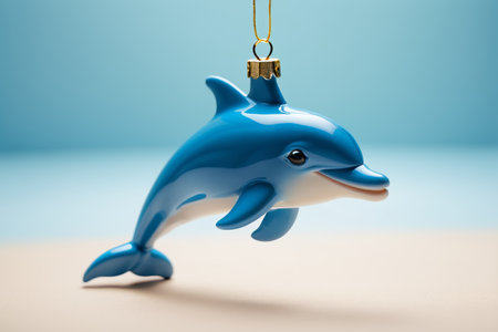 Close up of blue dolphin decorative pendantの素材