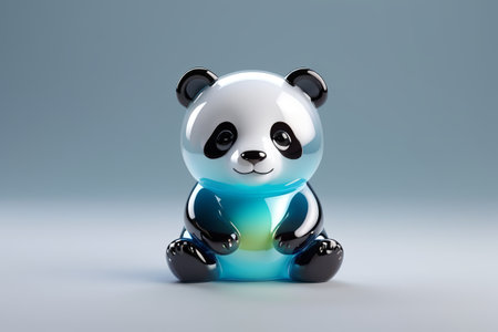 Transparent texture panda toy ornamentsの素材