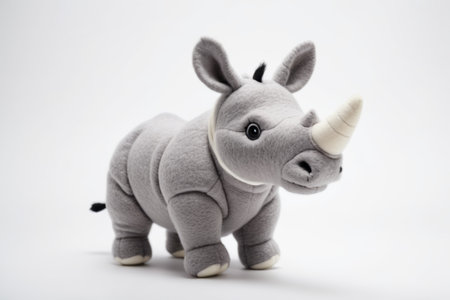 Close up of the gray rhino plush toyの素材