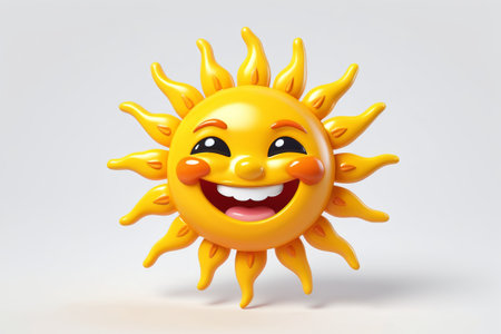 Cute cartoon sun imageの素材