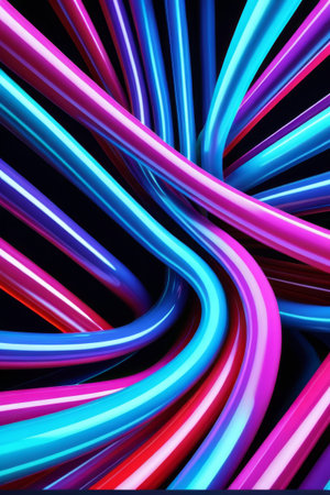 Colorful luminous lines abstract background pictureの素材