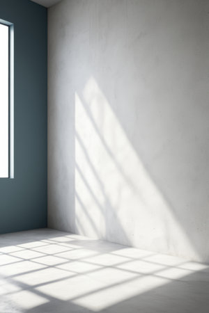 Indoor sunlight shining on the wall and ground sceneの素材