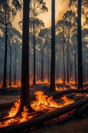 Forest fire sceneの素材