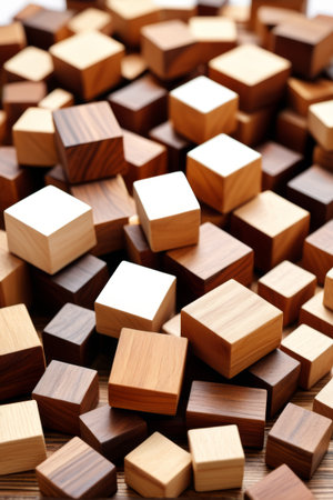 Stacked wooden cube materialsの素材