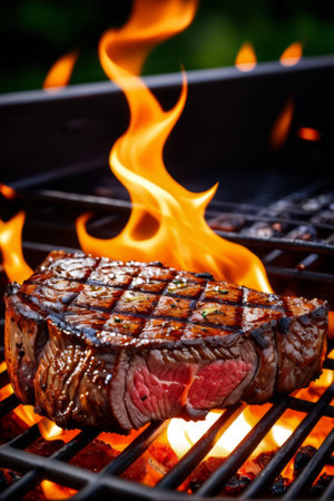 Tender steak grilled over charcoalの素材